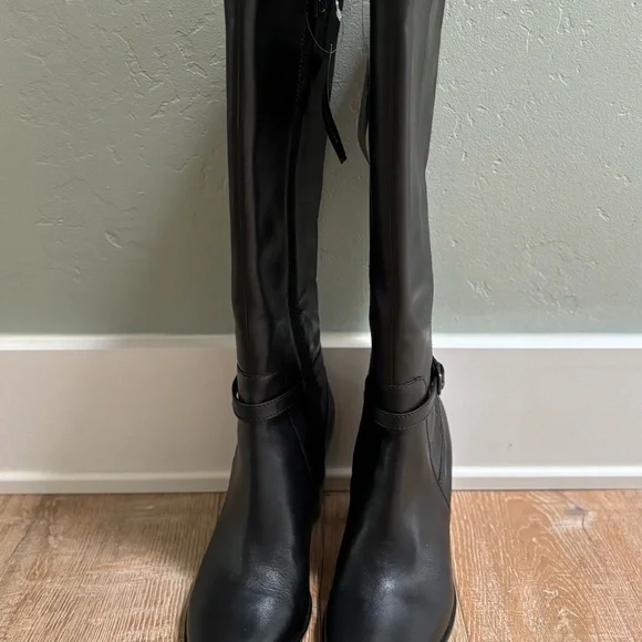 Naturalizer Black Heeled Genuine Leather Boots sz 8 Narrow Calf - Picture 7 of 13